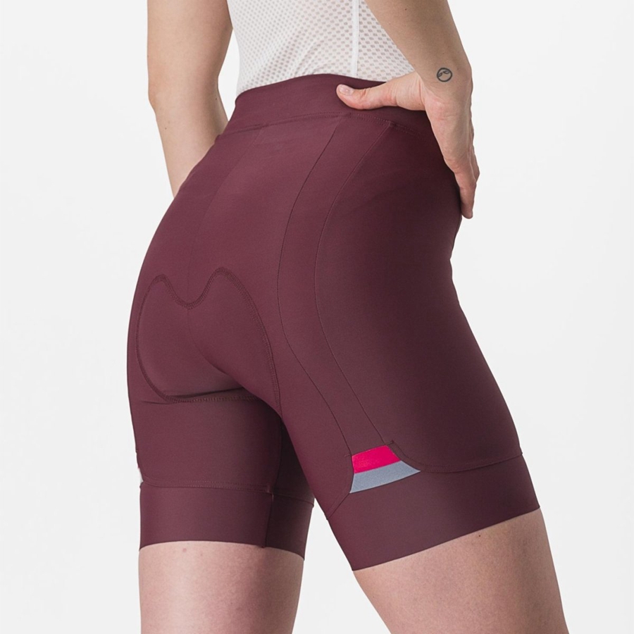 Deep Burgundy / Red Women Castelli PRIMA Shorts | 947051-OVU