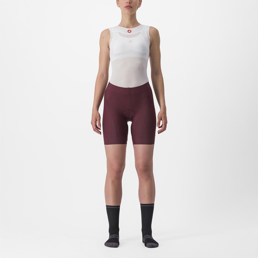 Deep Burgundy / Red Women Castelli PRIMA Shorts | 947051-OVU