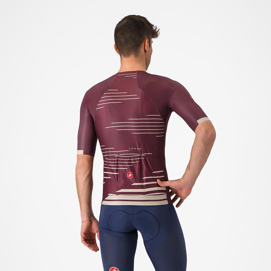 Deep Burgundy / Silver Men Castelli CLIMBER'S 4.0 Jersey | 597328-HGV