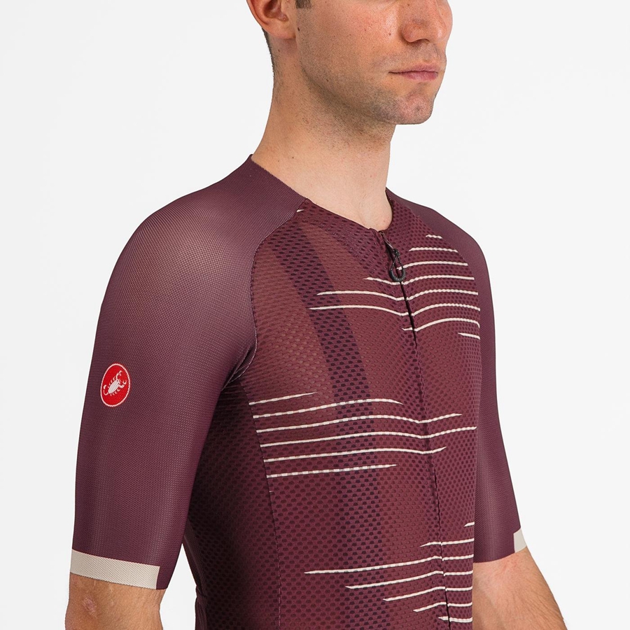 Deep Burgundy / Silver Men Castelli CLIMBER'S 4.0 Jersey | 597328-HGV