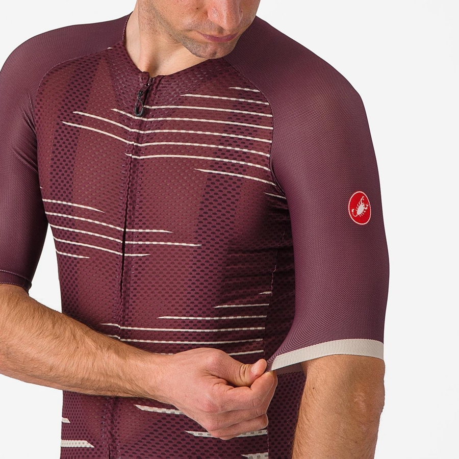 Deep Burgundy / Silver Men Castelli CLIMBER'S 4.0 Jersey | 597328-HGV