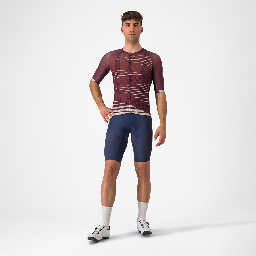 Deep Burgundy / Silver Men Castelli CLIMBER'S 4.0 Jersey | 597328-HGV