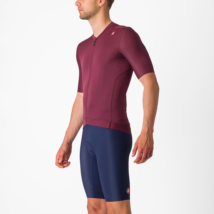 Deep Burgundy / Silver Men Castelli ESPRESSO Jersey | 812540-HYI