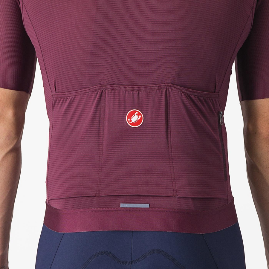 Deep Burgundy / Silver Men Castelli ESPRESSO Jersey | 812540-HYI