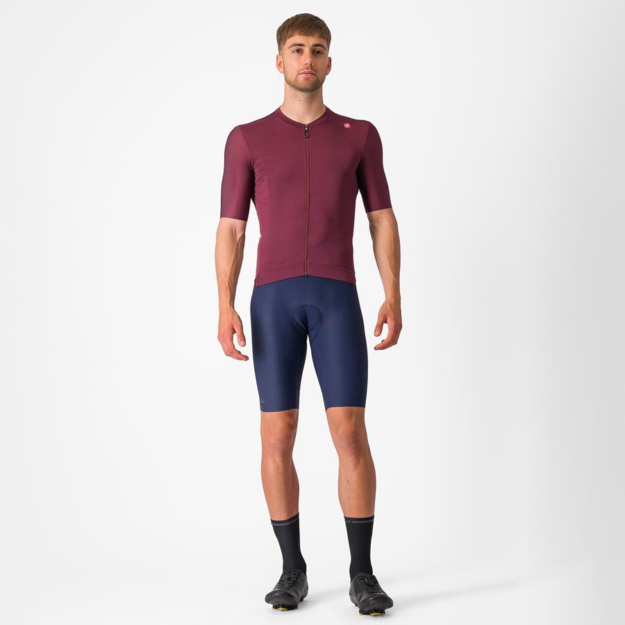 Deep Burgundy / Silver Men Castelli ESPRESSO Jersey | 812540-HYI