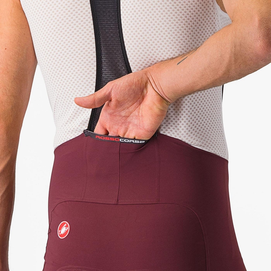 Deep Burgundy / White Men Castelli FREE AERO RC CLASSIC Bib Shorts | 820594-JLA