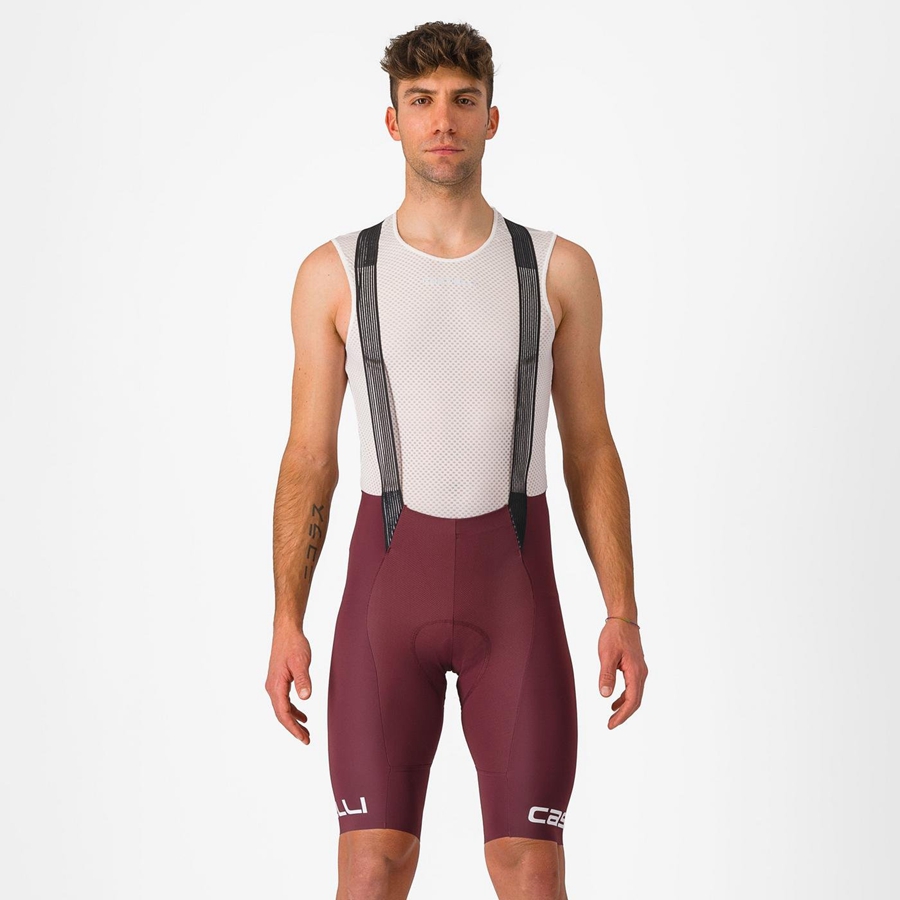 Deep Burgundy / White Men Castelli FREE AERO RC CLASSIC Bib Shorts | 820594-JLA