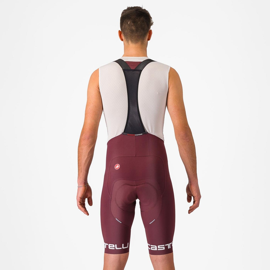 Deep Burgundy / White Men Castelli FREE AERO RC CLASSIC Bib Shorts | 820594-JLA