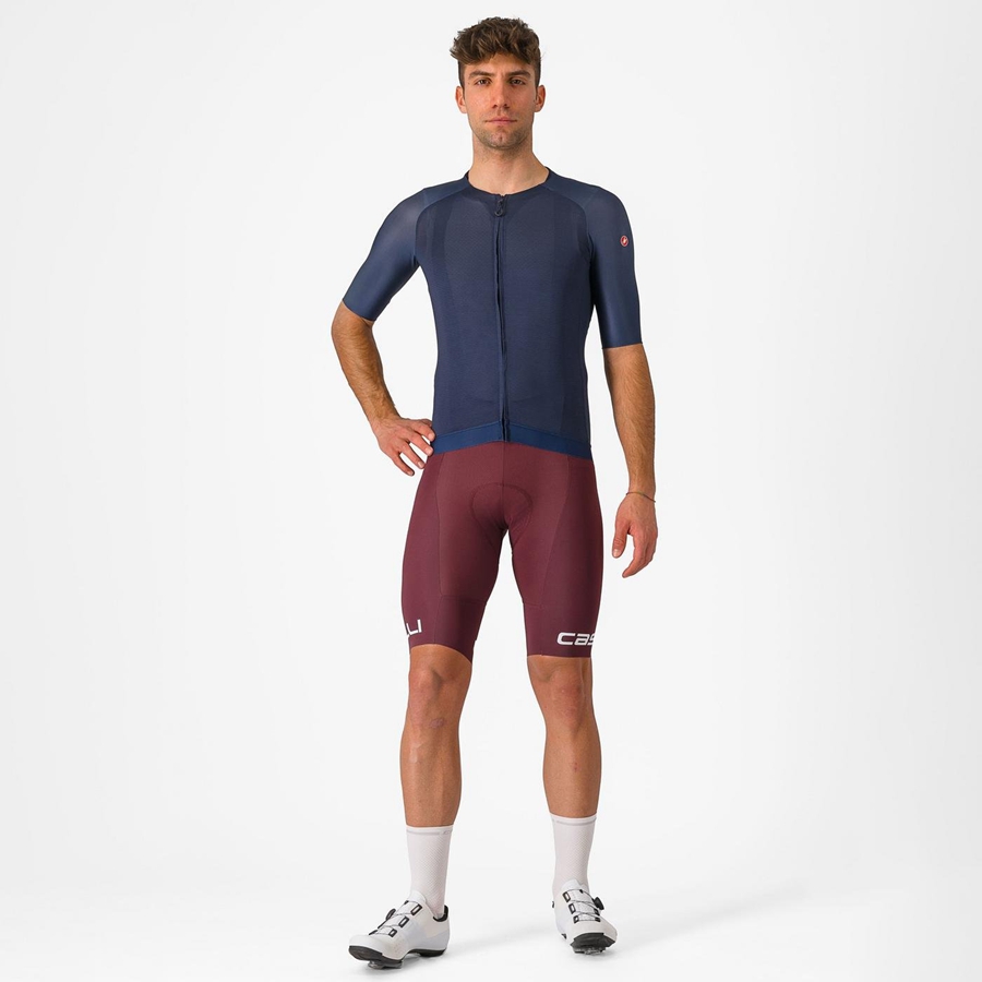 Deep Burgundy / White Men Castelli FREE AERO RC CLASSIC Bib Shorts | 820594-JLA