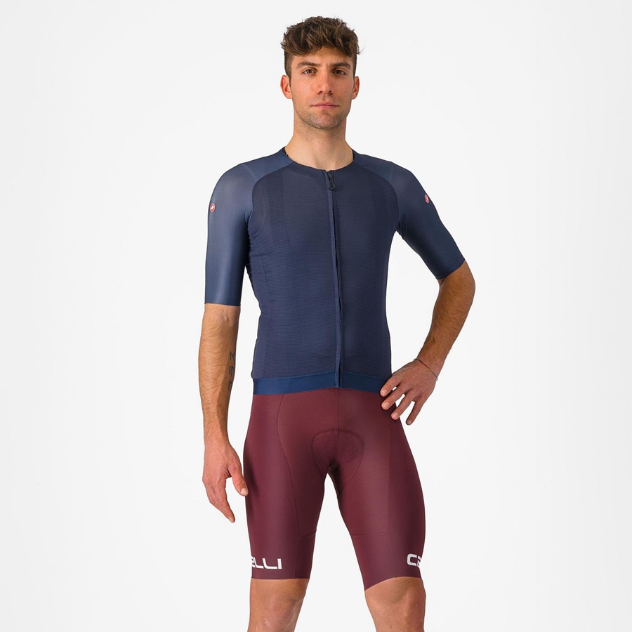 Deep Burgundy / White Men Castelli FREE AERO RC CLASSIC Bib Shorts | 820594-JLA