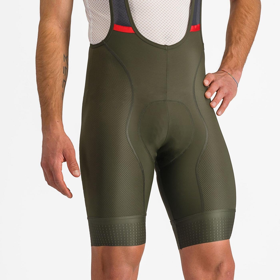 Deep Green Men Castelli COMPETIZIONE Bib Shorts | 941356-IAT