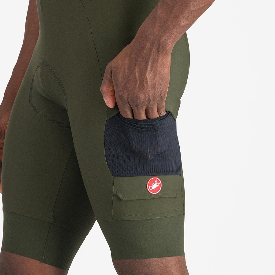 Deep Green Men Castelli UNLIMITED CARGO Bib Shorts | 280675-LHK