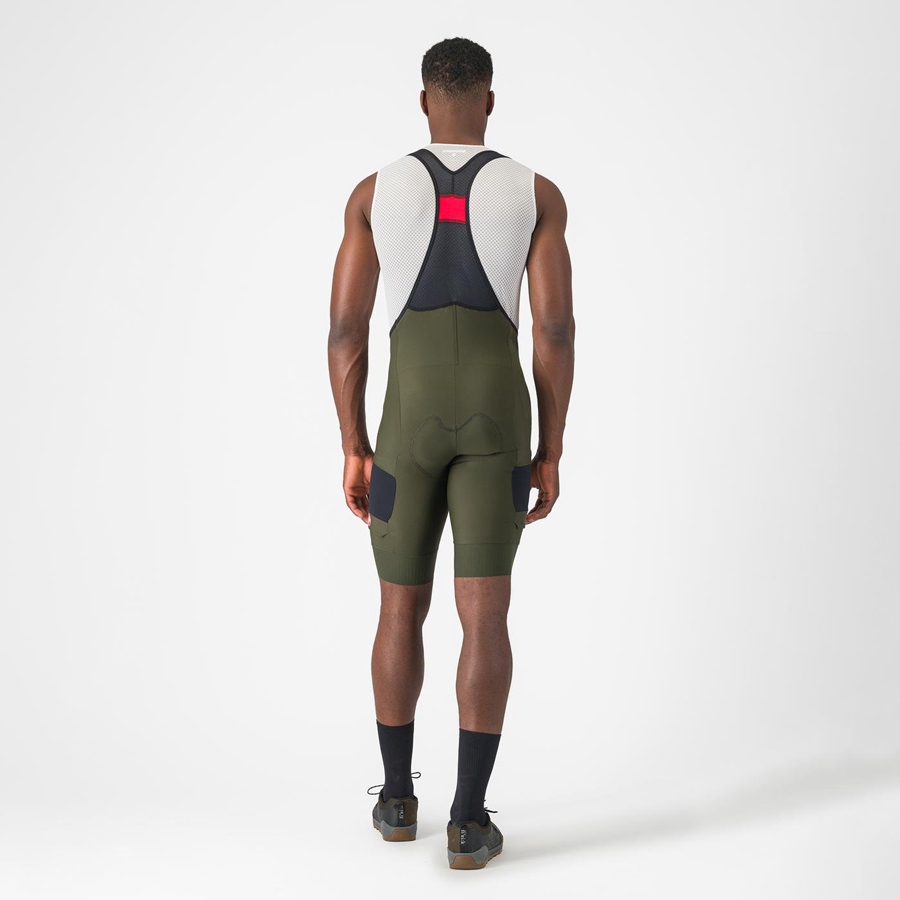 Deep Green Men Castelli UNLIMITED CARGO Bib Shorts | 280675-LHK