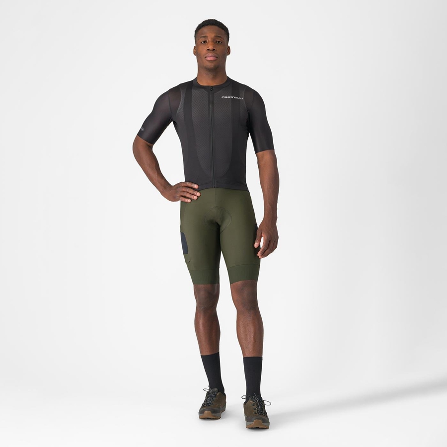 Deep Green Men Castelli UNLIMITED CARGO Bib Shorts | 280675-LHK