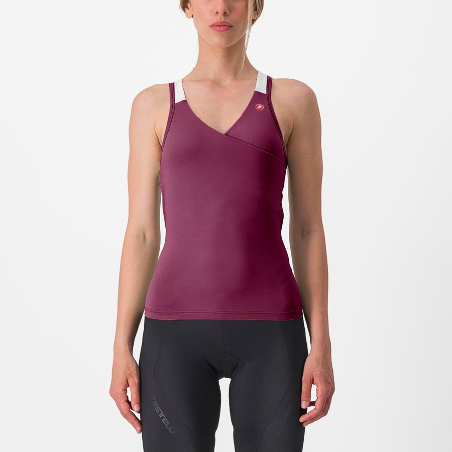 Deep Purple / White Women Castelli SOLARIS TOP Jersey | 679145-VPR