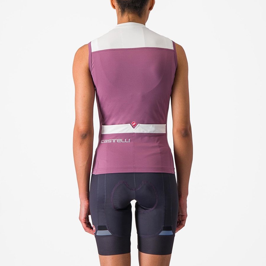 Deep Purple / White Women Castelli SOLARIS SLEEVELESS Jersey | 230548-JFM