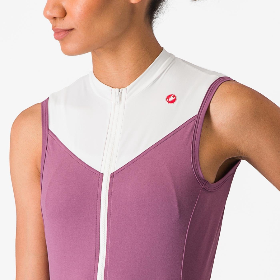 Deep Purple / White Women Castelli SOLARIS SLEEVELESS Jersey | 230548-JFM