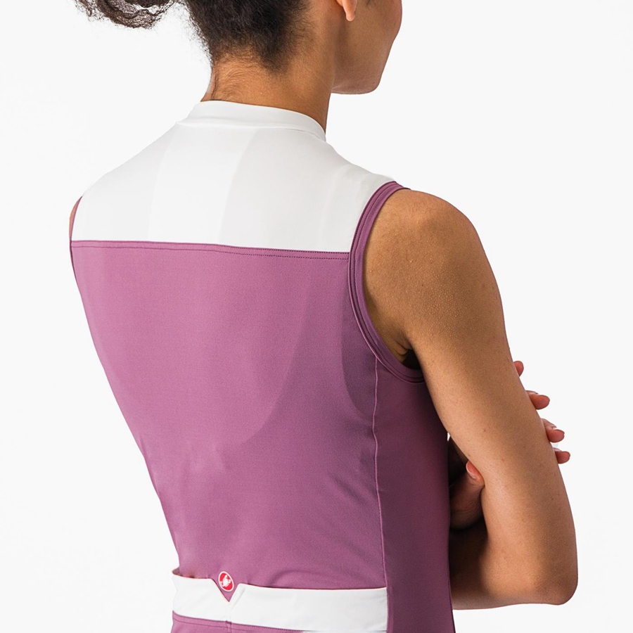 Deep Purple / White Women Castelli SOLARIS SLEEVELESS Jersey | 230548-JFM