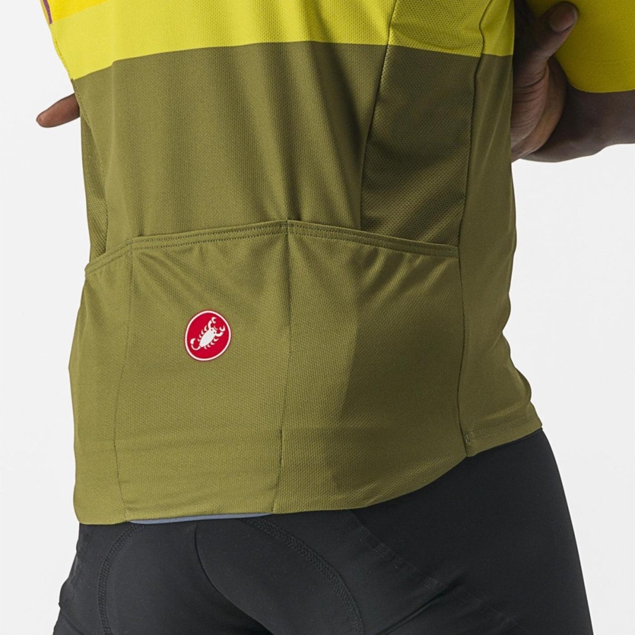 Green Men Castelli A BLOCCO Jersey | 203485-IYT