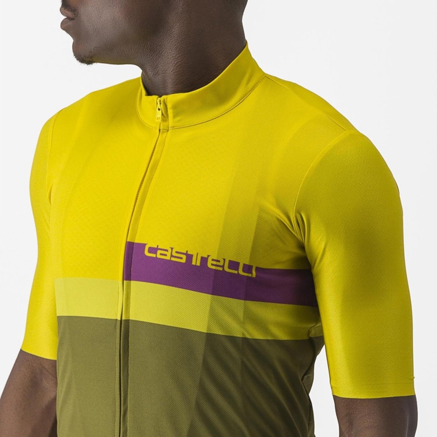 Green Men Castelli A BLOCCO Jersey | 203485-IYT