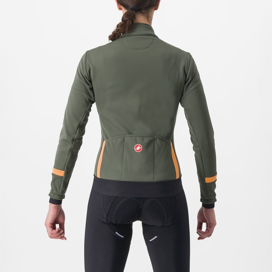 Green Women Castelli DINAMICA 2 Jackets | 496103-VDG