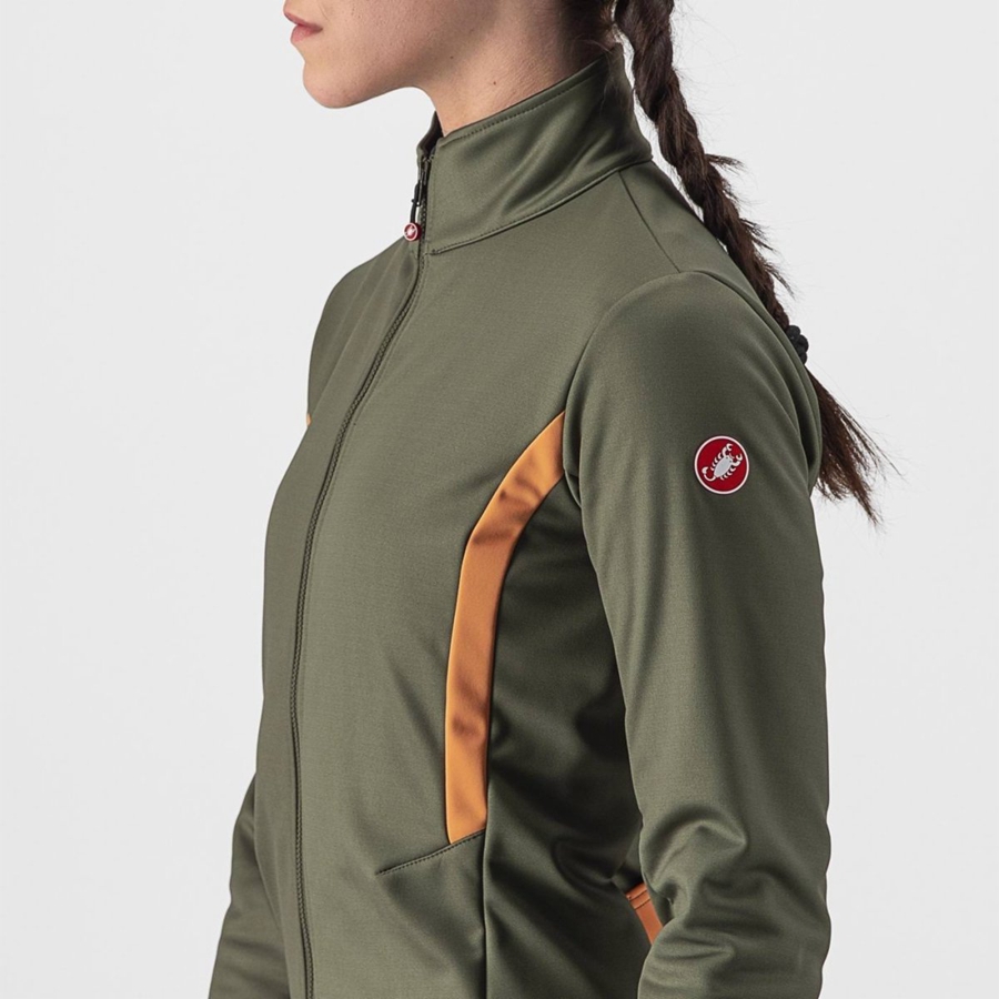 Green Women Castelli DINAMICA 2 Jackets | 496103-VDG