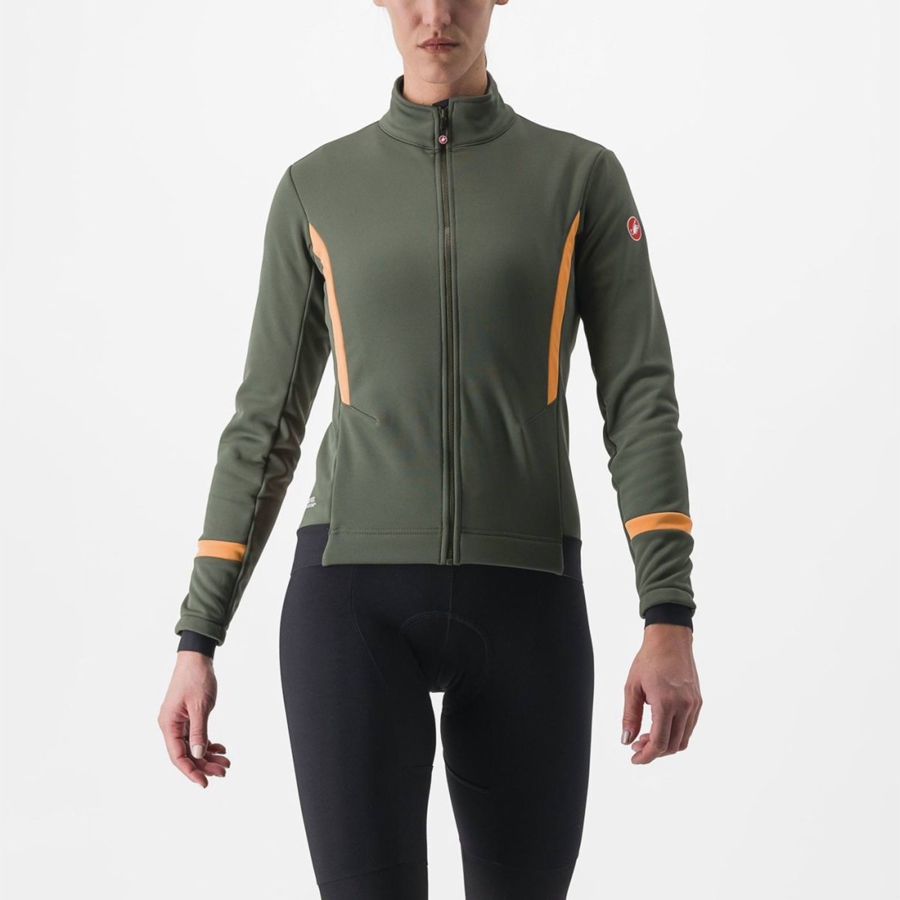 Green Women Castelli DINAMICA 2 Jackets | 496103-VDG