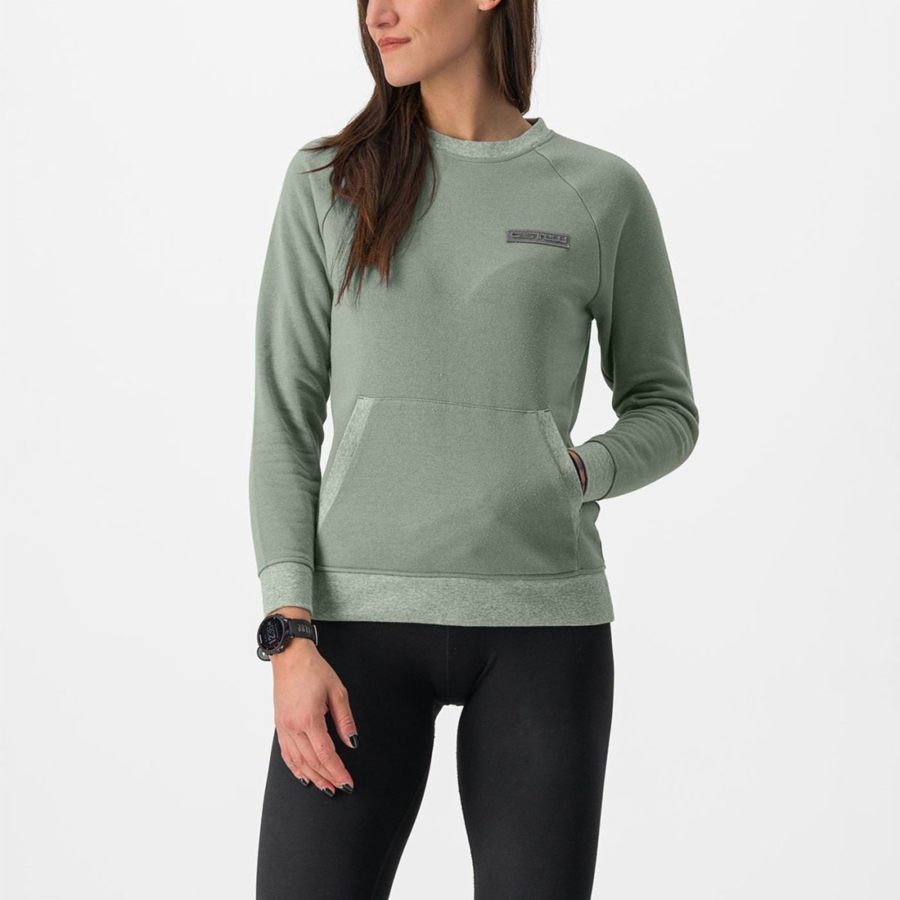 Green Women Castelli LOGO W SWEATSHIRT Casual | 739540-OMB