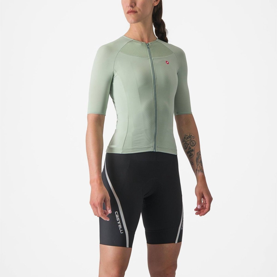 Green / Blue Women Castelli VELOCISSIMA 2 Jersey | 738204-QXG