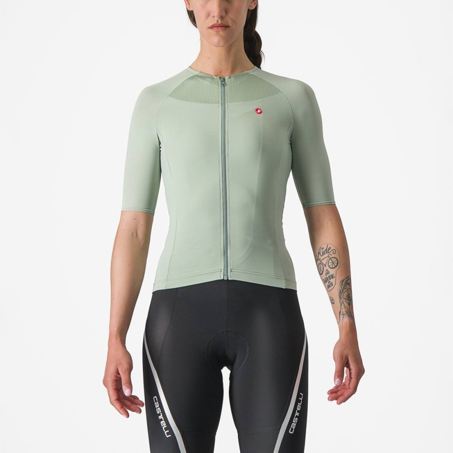 Green / Blue Women Castelli VELOCISSIMA 2 Jersey | 738204-QXG