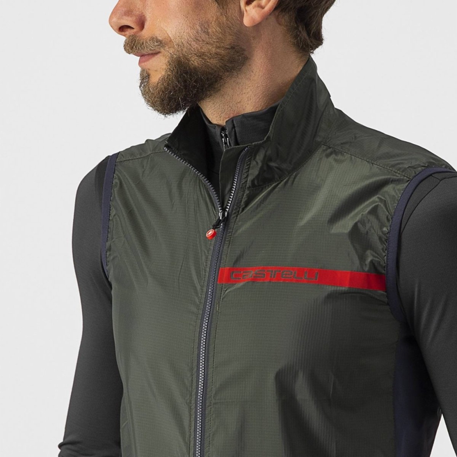 Green / Dark Grey Men Castelli SQUADRA STRETCH Vest | 435618-TLF