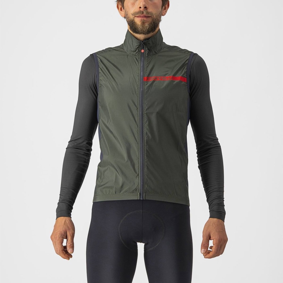 Green / Dark Grey Men Castelli SQUADRA STRETCH Vest | 435618-TLF