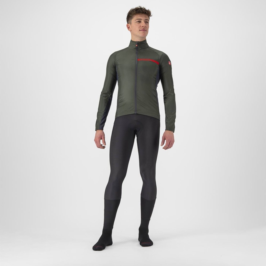 Green / Dark Grey Men Castelli SQUADRA STRETCH Protection | 798540-UTB