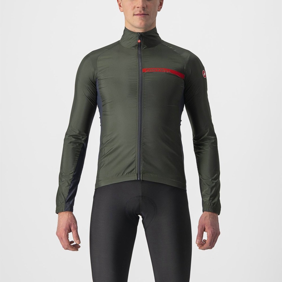 Green / Dark Grey Men Castelli SQUADRA STRETCH Protection | 798540-UTB