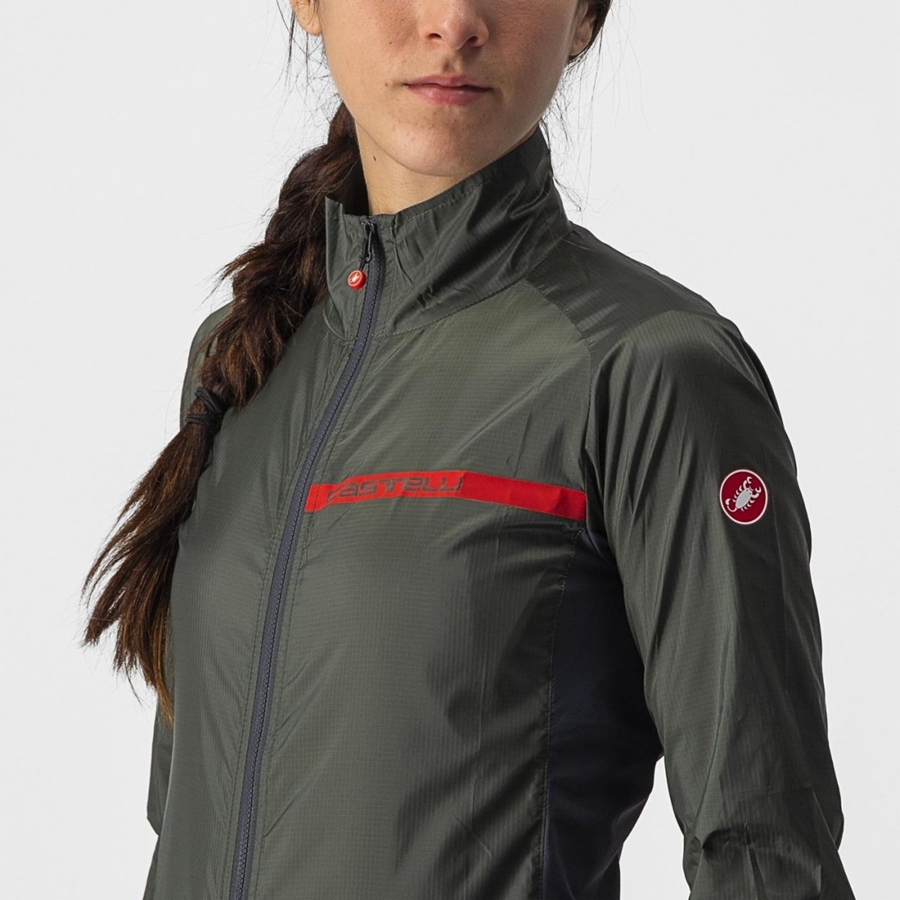 Green / Dark Grey Women Castelli SQUADRA STRETCH W Protection | 653918-EVN