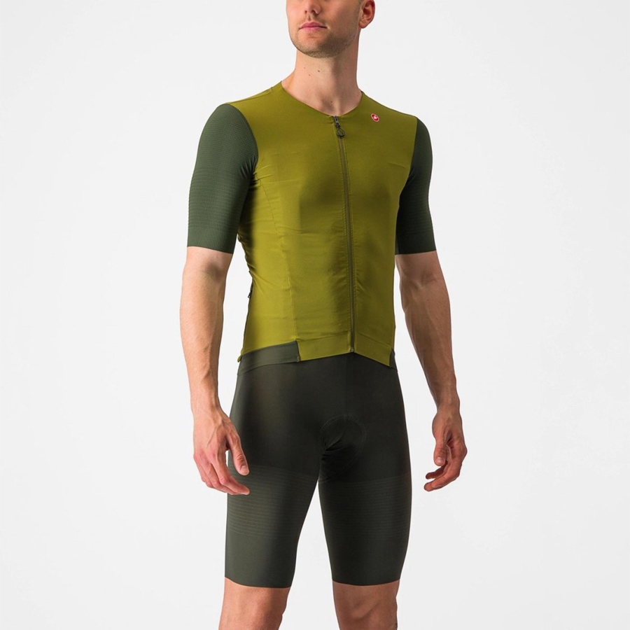 Green / Deep Green Men Castelli PREMIO Jersey | 942186-PKY