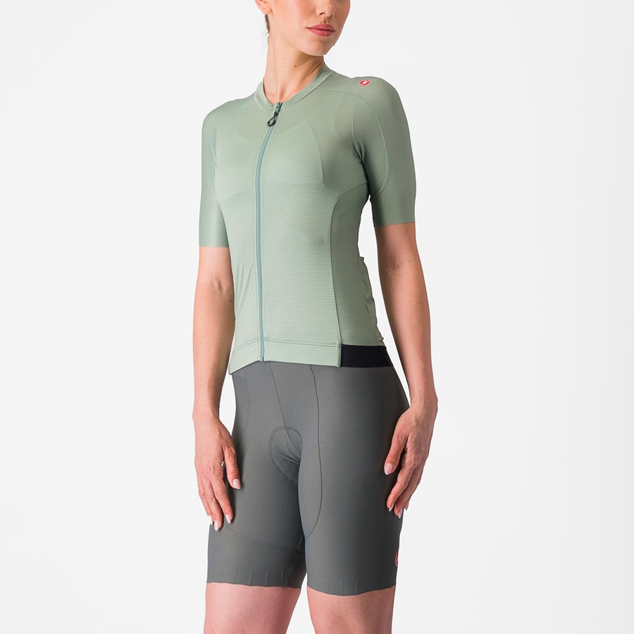 Green / Deep Green Women Castelli ESPRESSO W Jersey | 031824-QSA