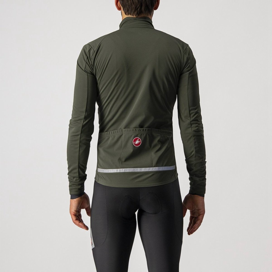 Green / Red Men Castelli GO Jackets | 407592-CGK