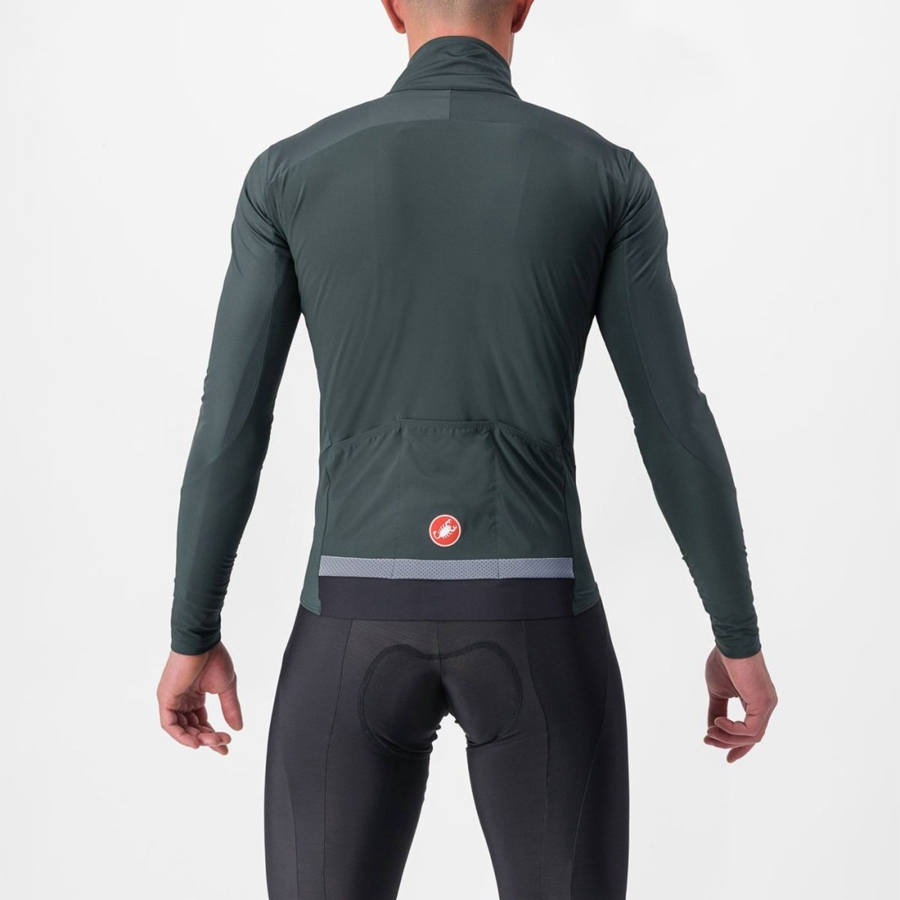 Green / Red Orange Men Castelli BETA RoS Jackets | 138096-ATY