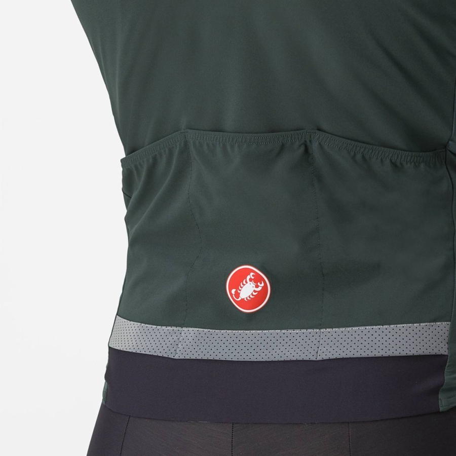 Green / Red Orange Men Castelli BETA RoS Jackets | 138096-ATY