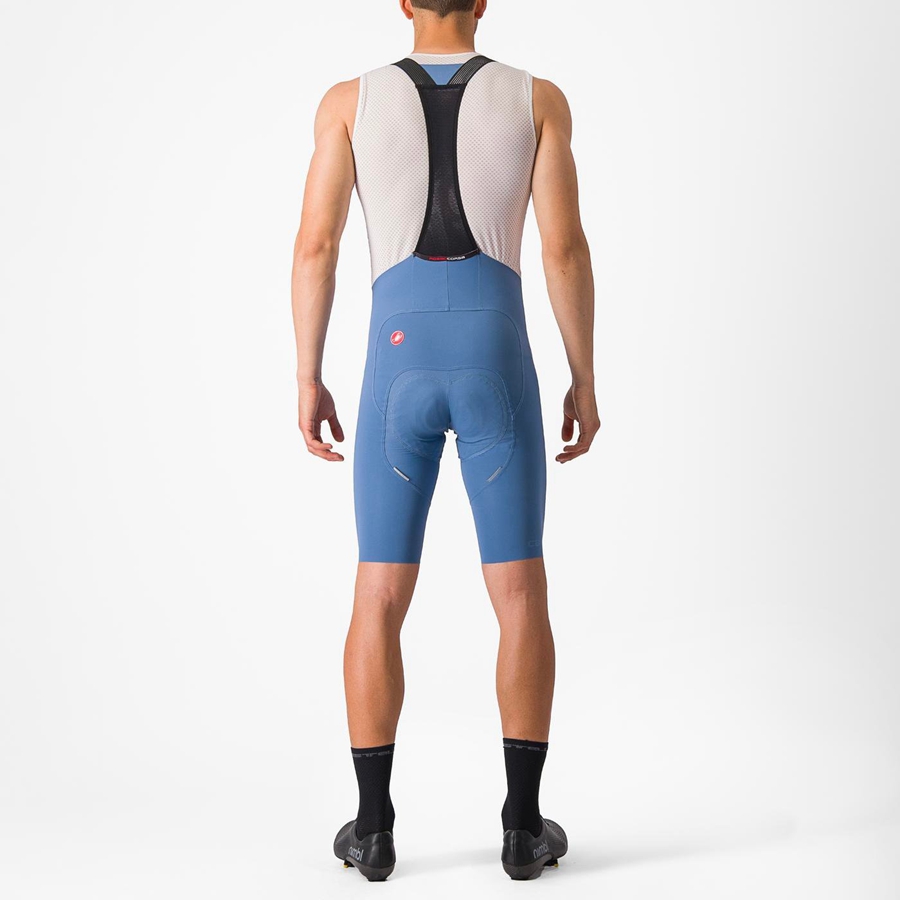 Grey Blue Men Castelli FREE AERO RC Bib Shorts | 689714-DLF