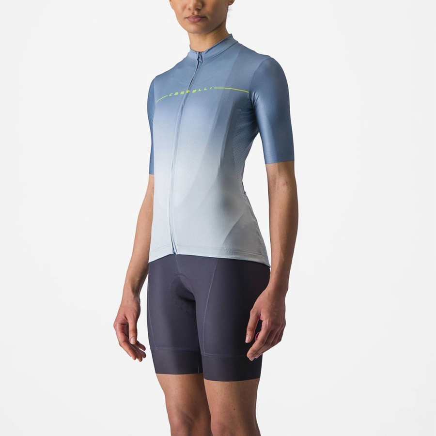 Grey Blue / Blue Women Castelli SALITA Jersey | 963518-ASH