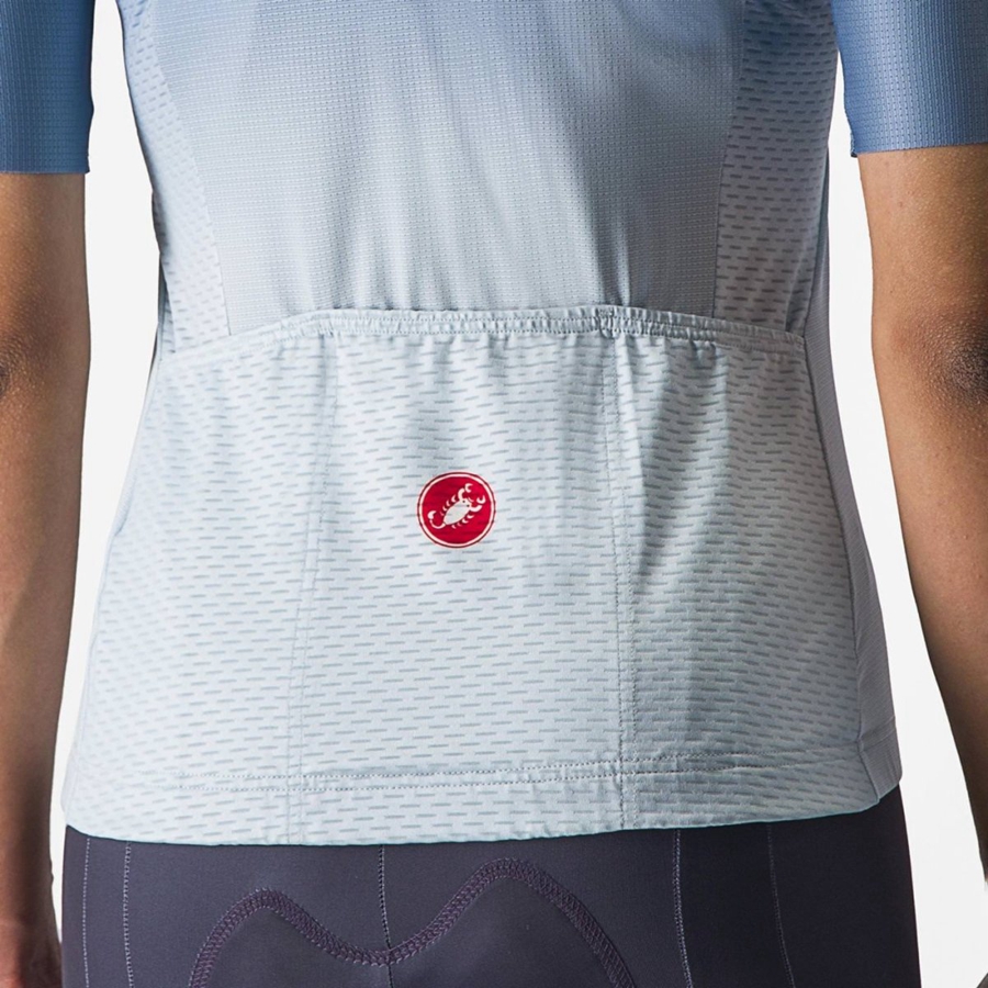 Grey Blue / Blue Women Castelli SALITA Jersey | 963518-ASH