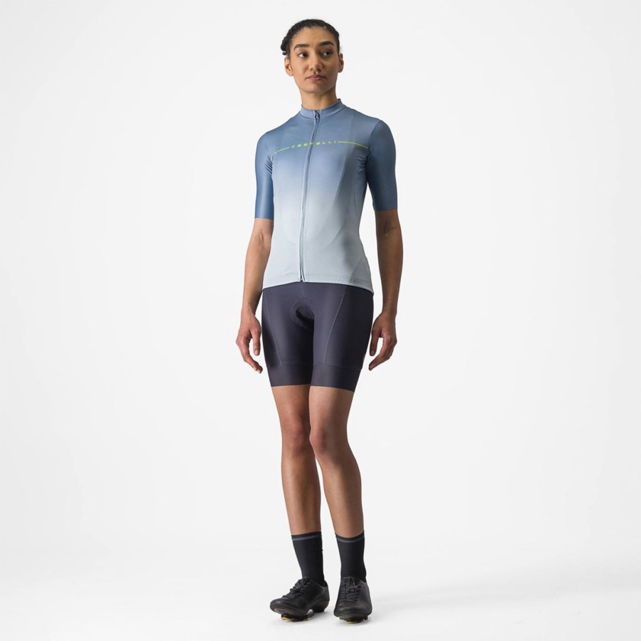 Grey Blue / Blue Women Castelli SALITA Jersey | 963518-ASH