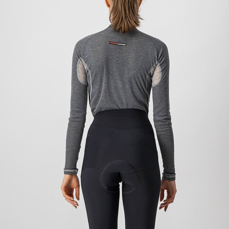 Grey Women Castelli FLANDERS 2 W WARM LONG SLEEVE Base Layer | 340987-VHJ