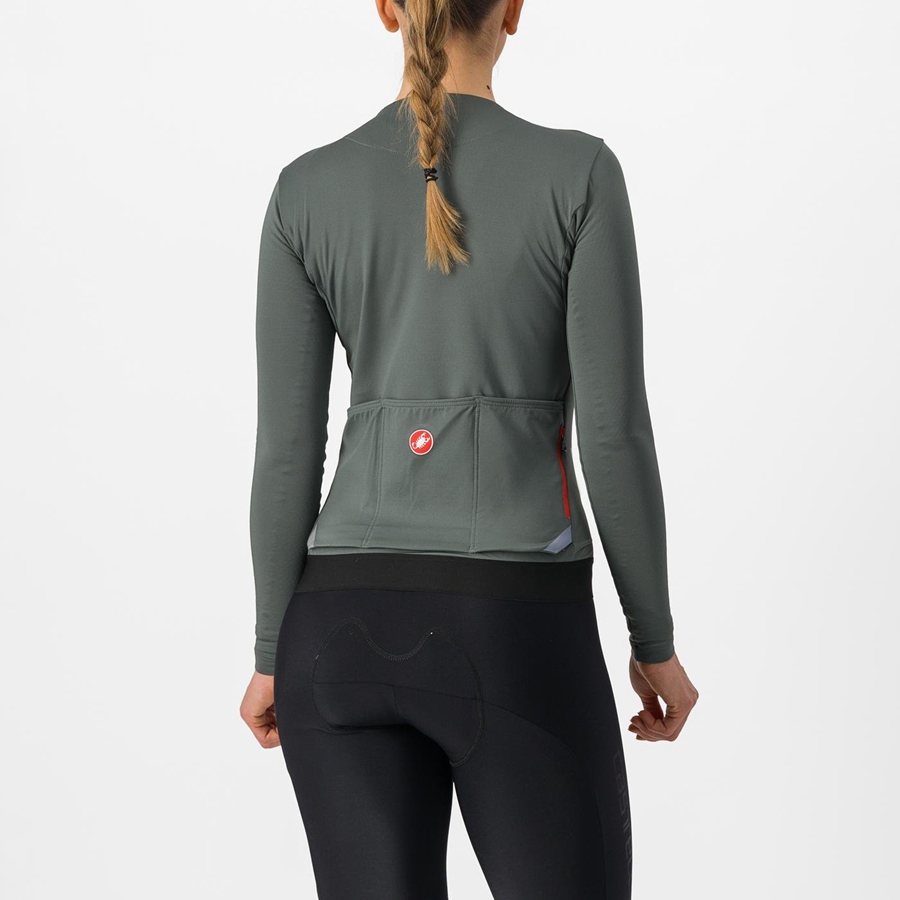 Grey Women Castelli FLY LS W Jersey | 874203-FGT