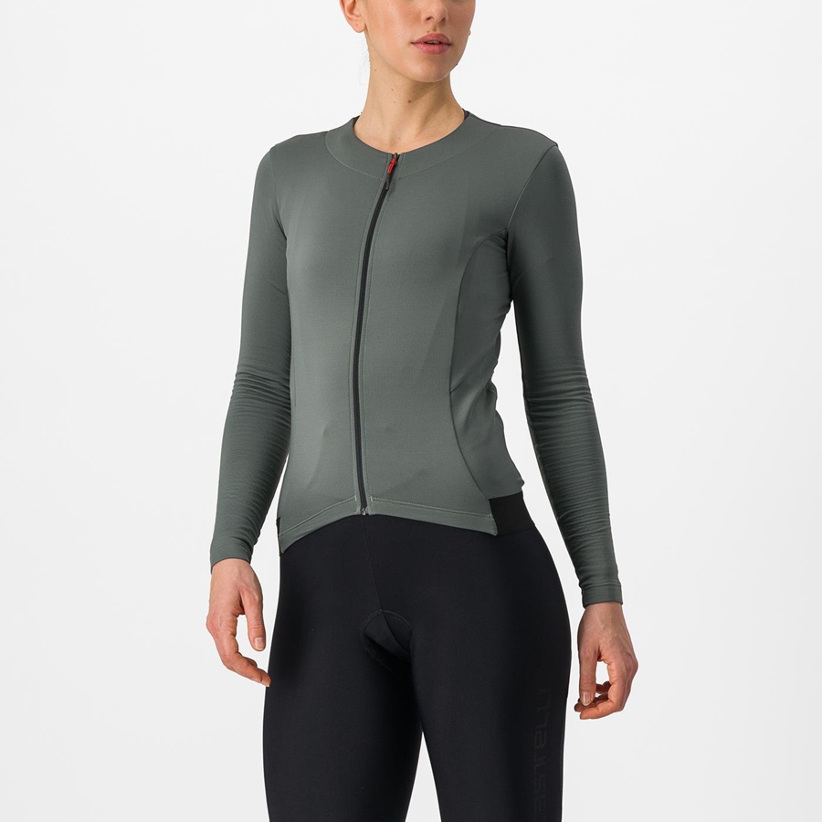 Grey Women Castelli FLY LS W Jersey | 874203-FGT