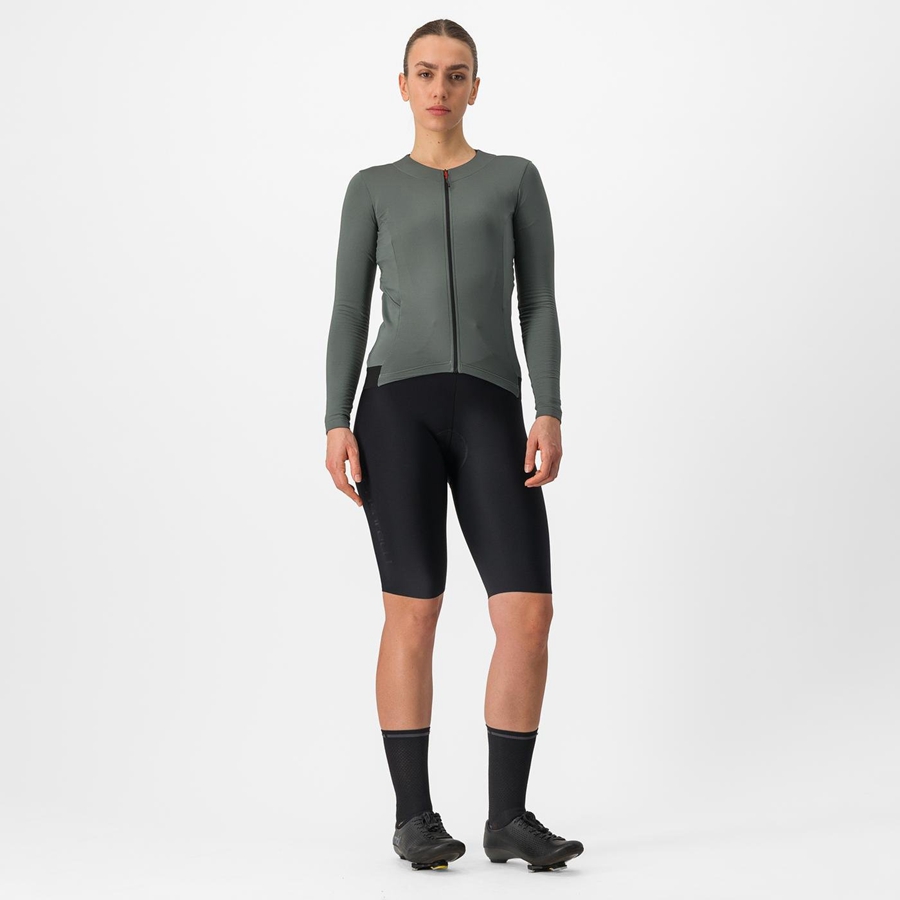 Grey Women Castelli FLY LS W Jersey | 874203-FGT