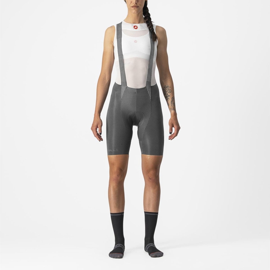 Grey Women Castelli FREE AERO RC W Bib Shorts | 274803-AUN