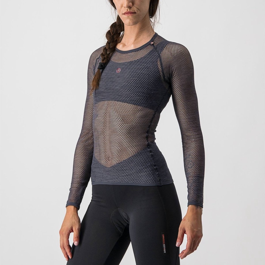 Grey Women Castelli MIRACOLO W LONG SLEEVE Base Layer | 453082-SXQ